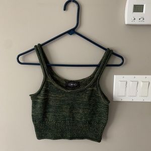 Green Knit Crop Top